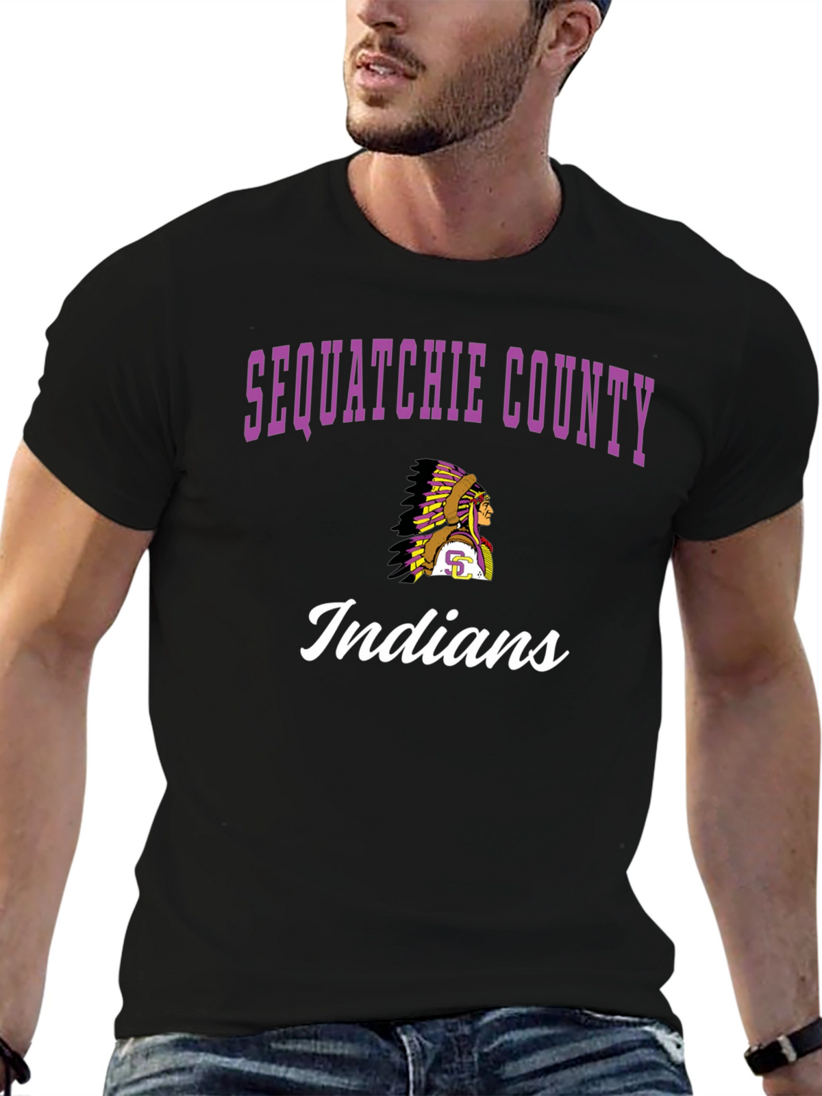 Sequatchie County Indians Black T-Shirt