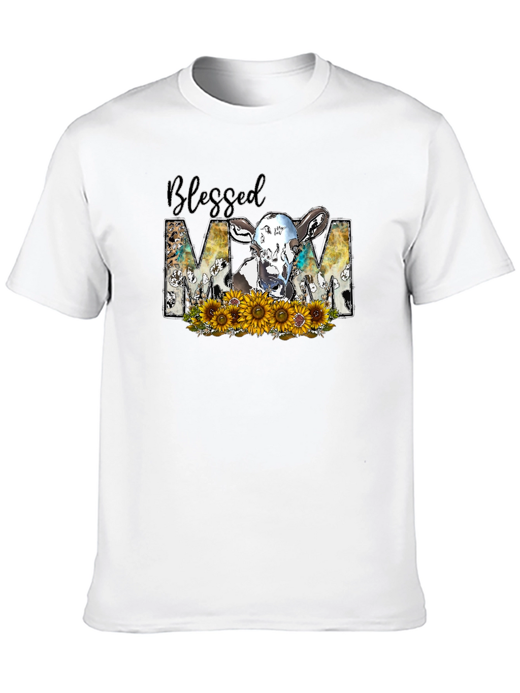 Blessed Mom Cow Graphic Tee