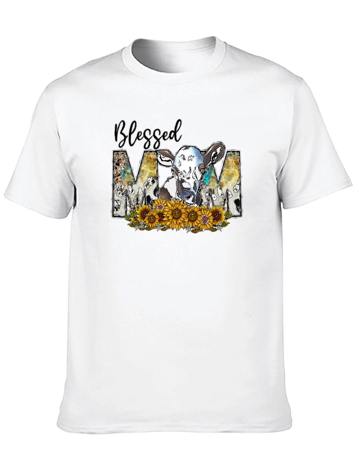 Blessed Mom Cow Graphic Tee