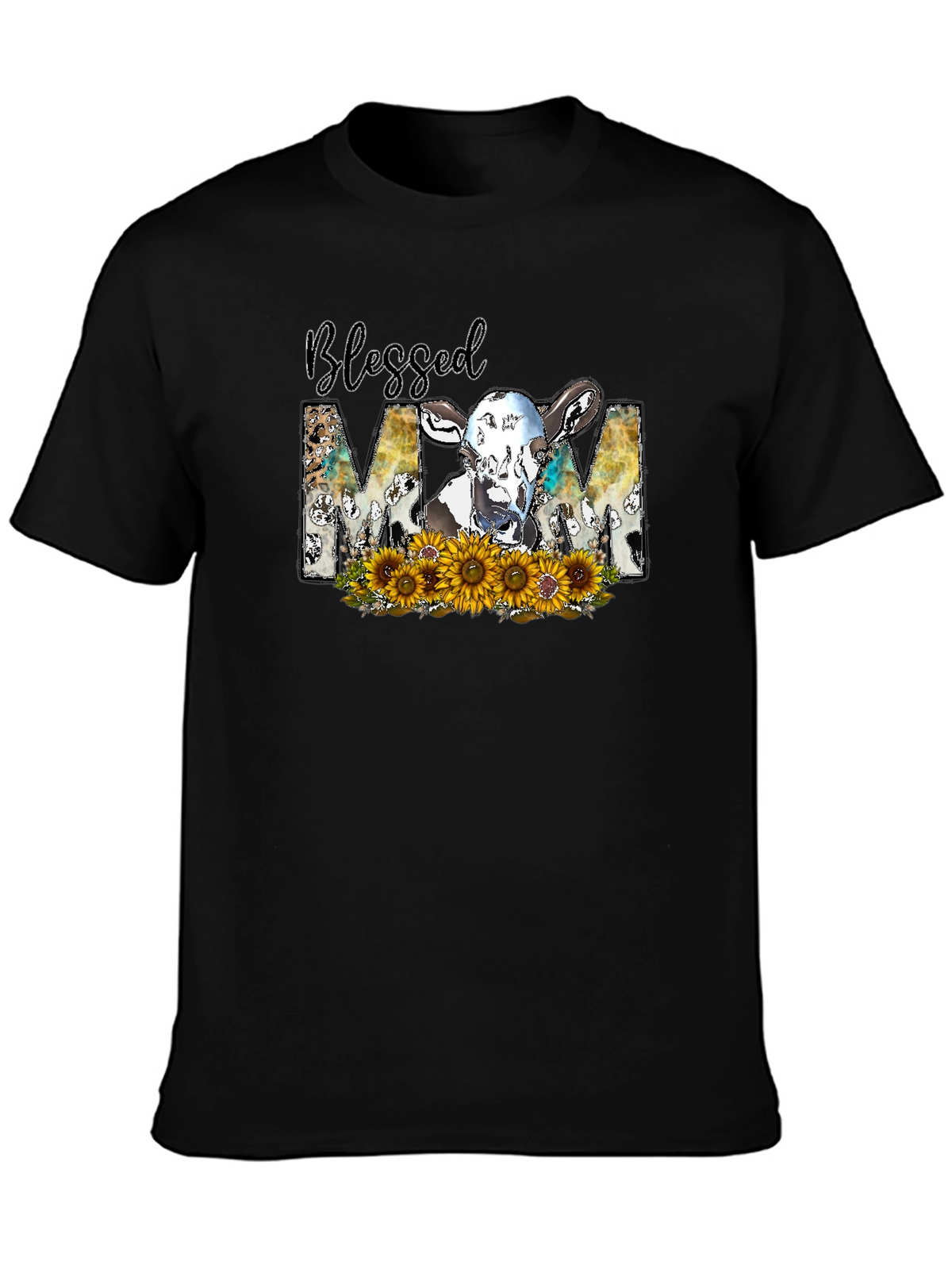 Blessed Mom Cow Graphic Tee