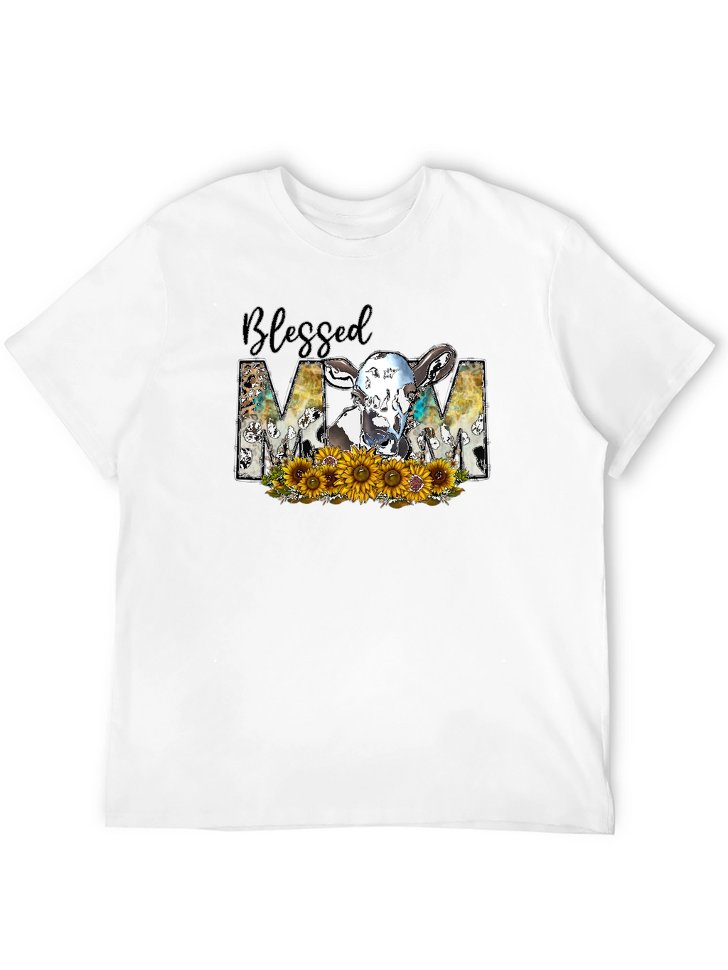 Blessed Mom Cow Graphic Tee