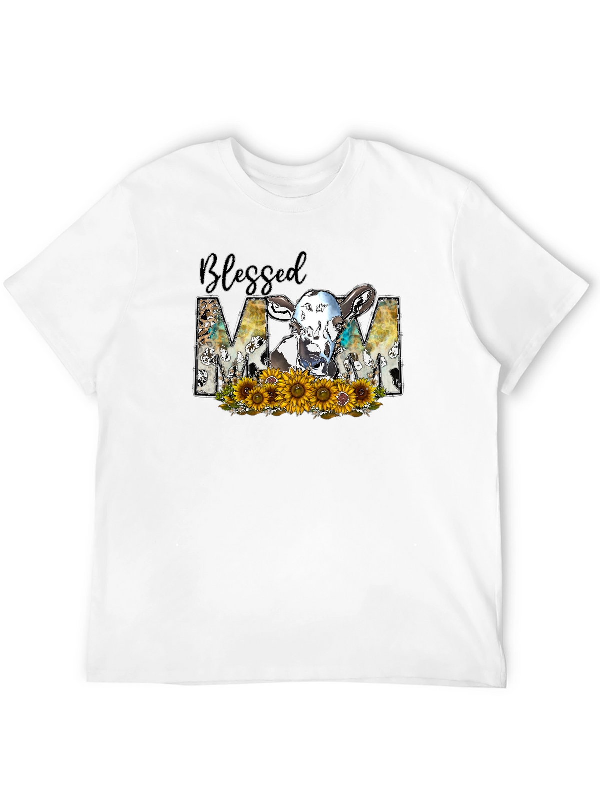 Blessed Mom Cow Graphic Tee