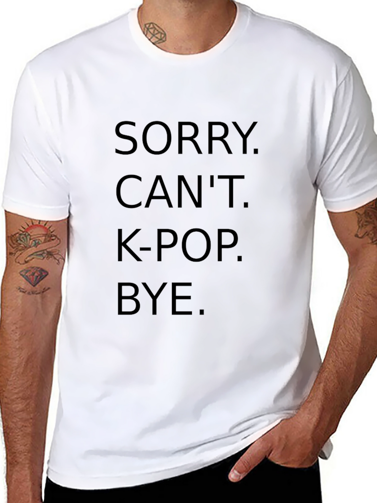 Sorry Cant K-Pop Bye Black Graphic Tee