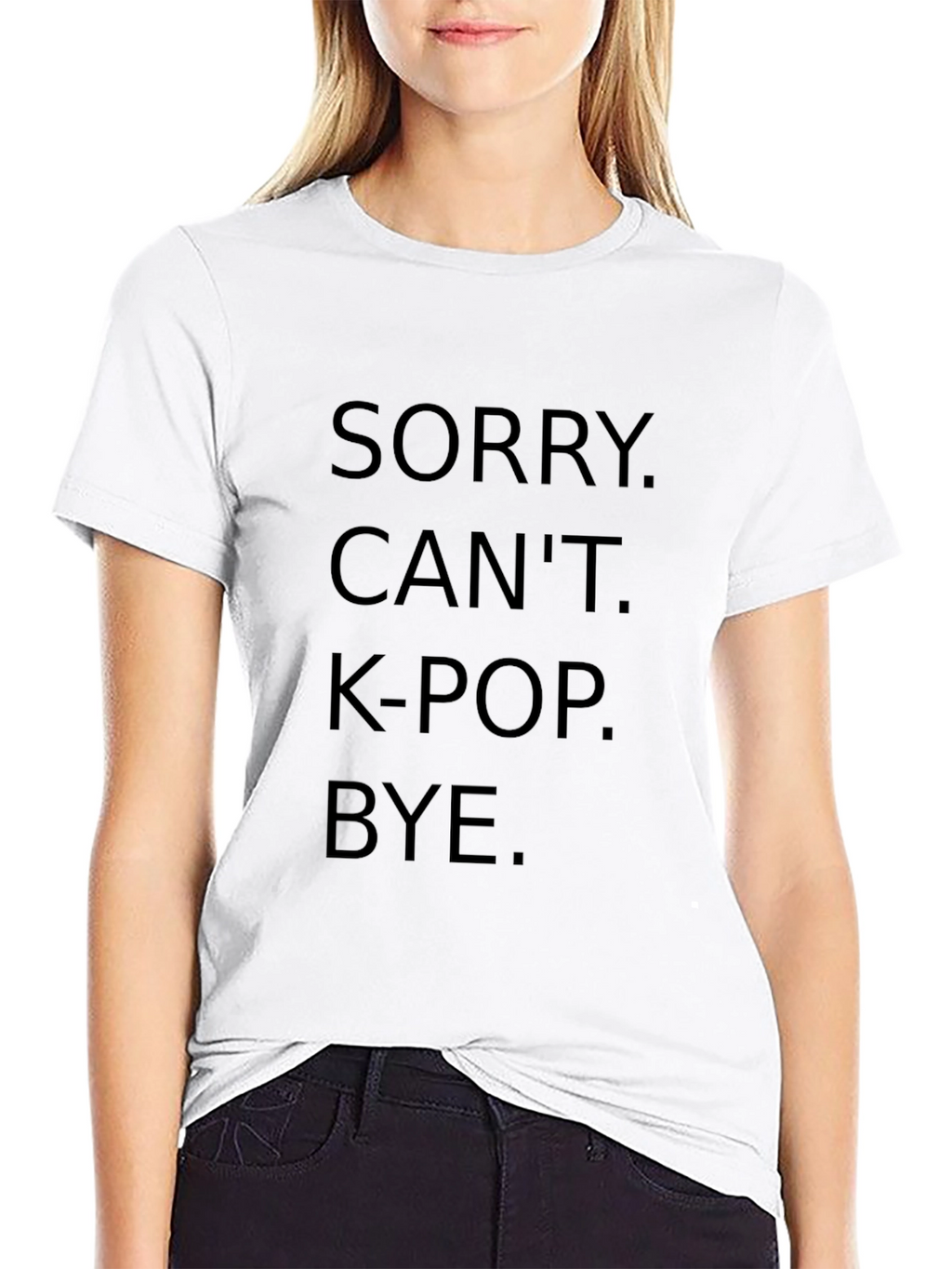 Sorry Cant K-Pop Bye Black Graphic Tee