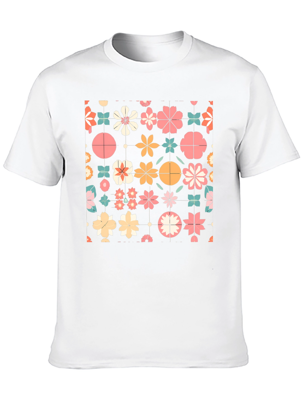 Floral Pattern T-Shirt - Retro Style