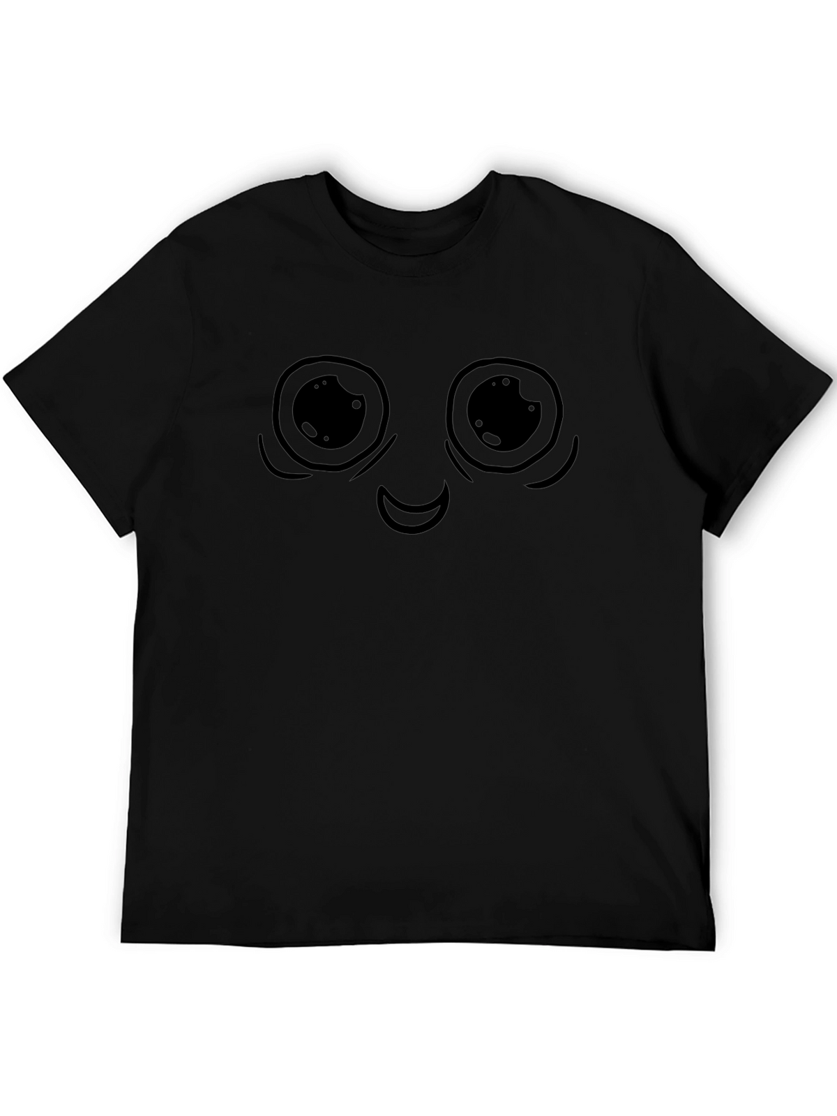 Cartoon Face Graphic Black T-Shirt