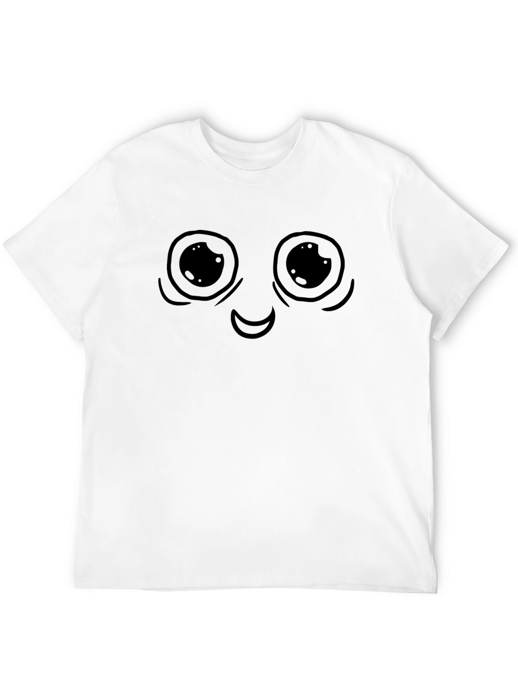 Cartoon Face Graphic Black T-Shirt