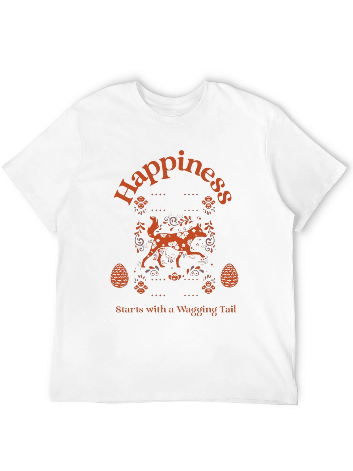 Happiness Wagging Tail Black T-Shirt