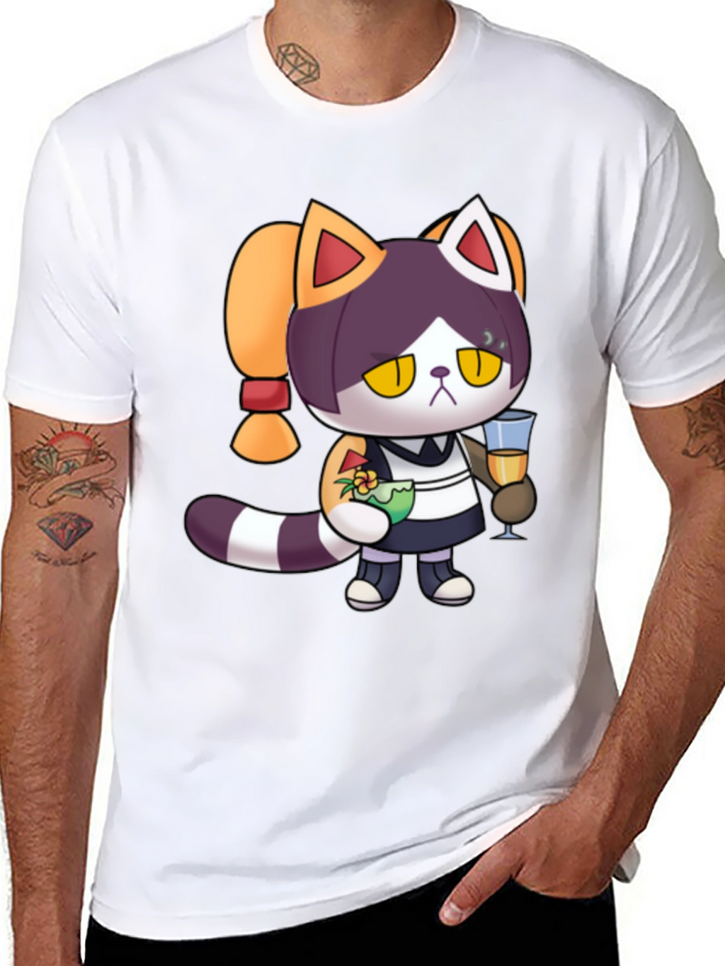 Cool Cat Bartender Graphic Tee