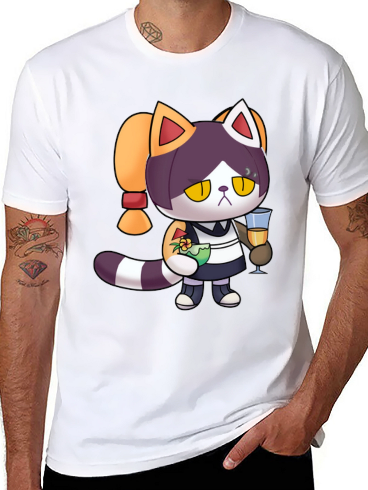 Cool Cat Bartender Graphic Tee