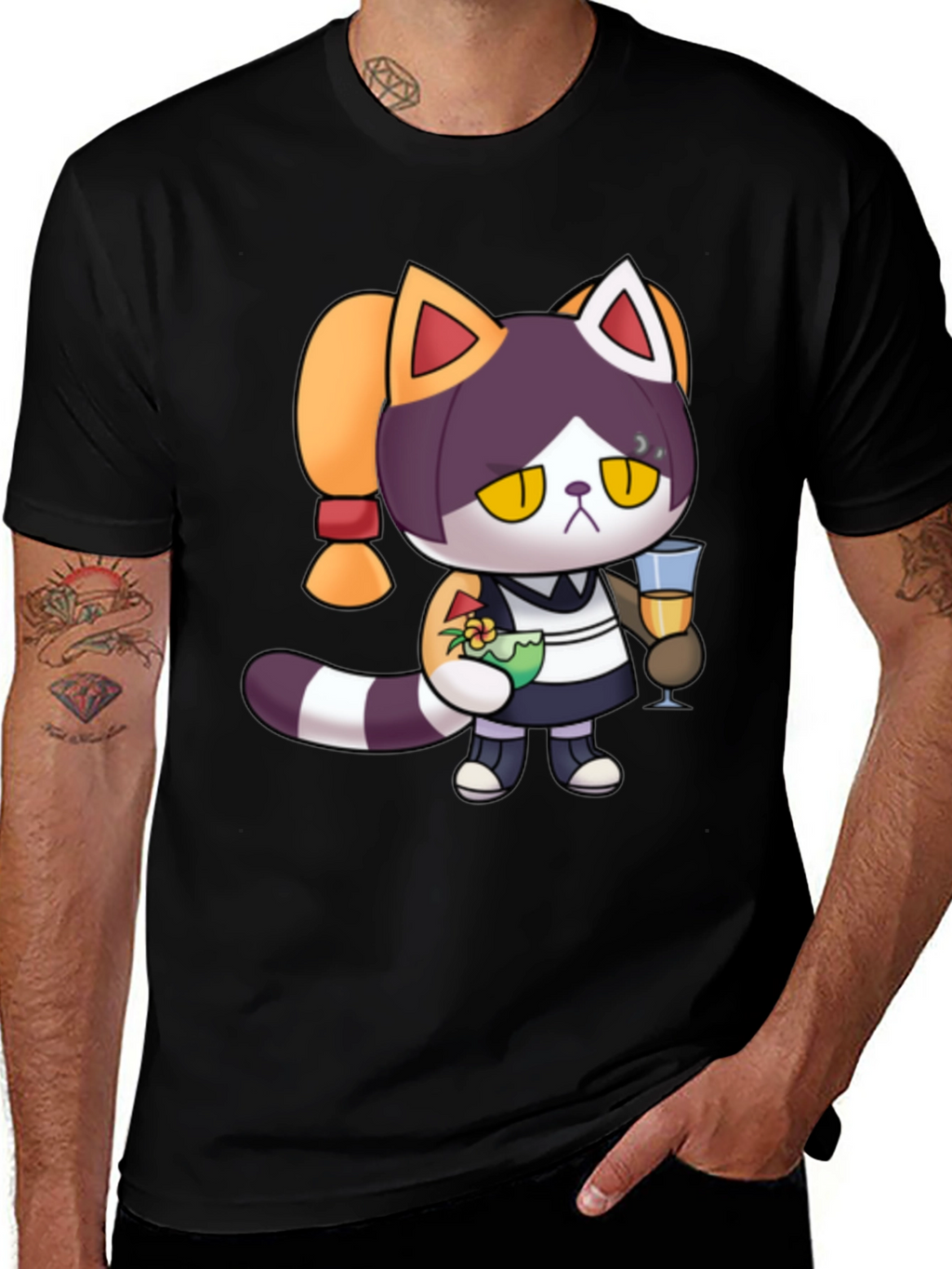 Cool Cat Bartender Graphic Tee