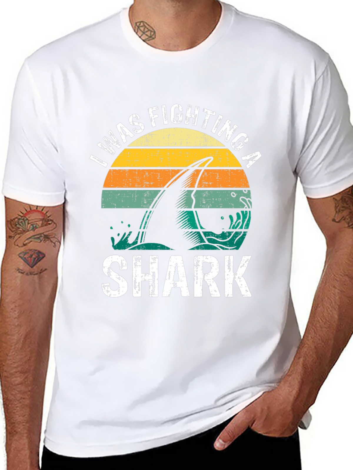 I Was Fighting A Shark Graphic Tee