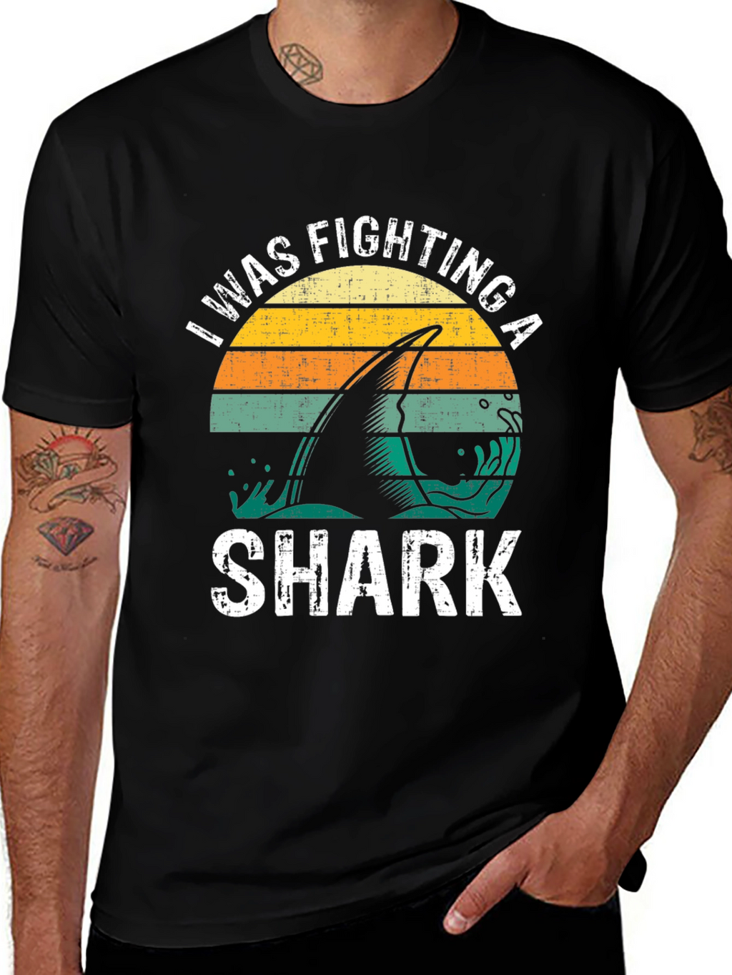 I Was Fighting A Shark Graphic Tee
