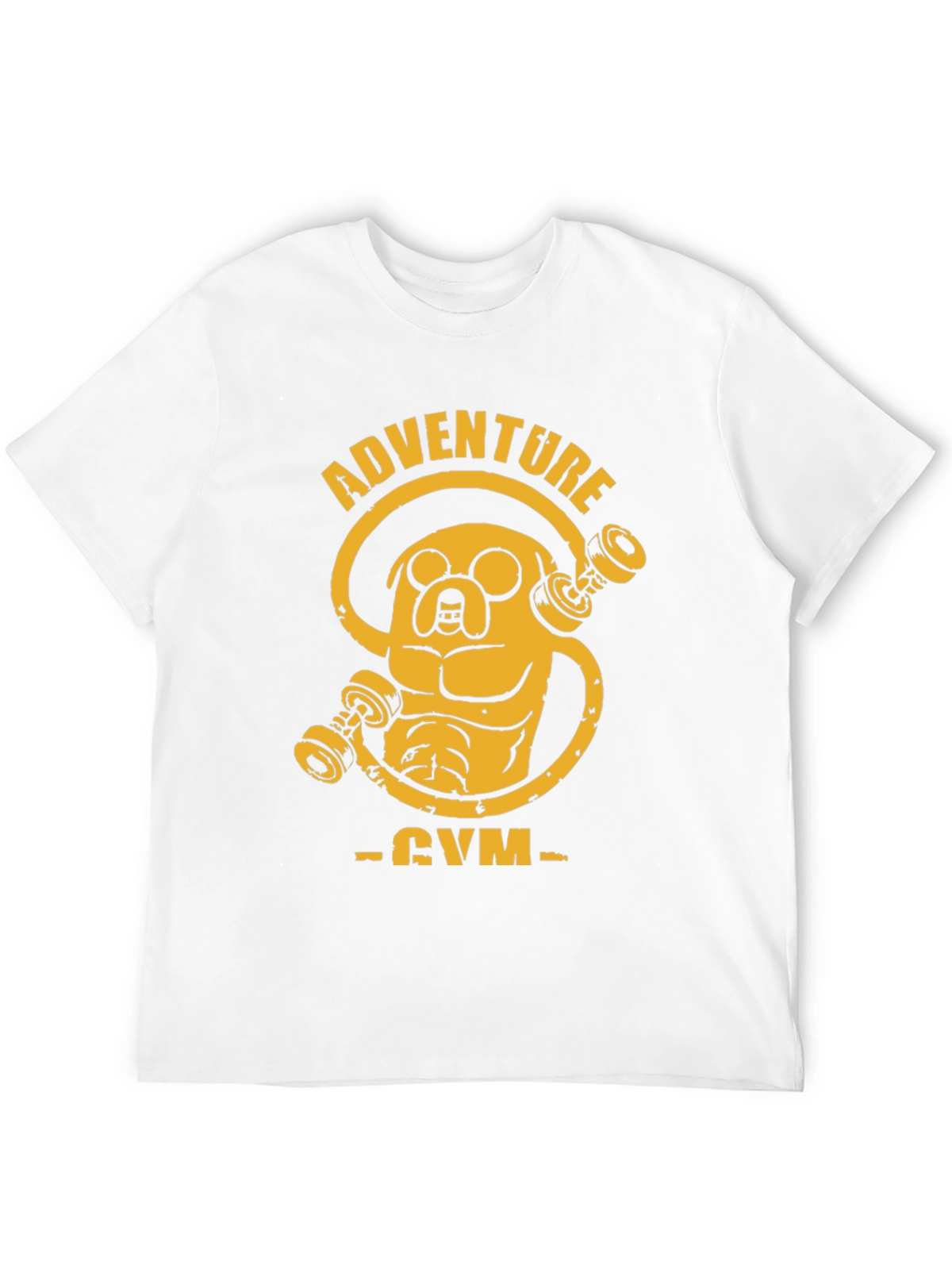 Adventure Time Gym Black T-Shirt - Jake Lifting Weights