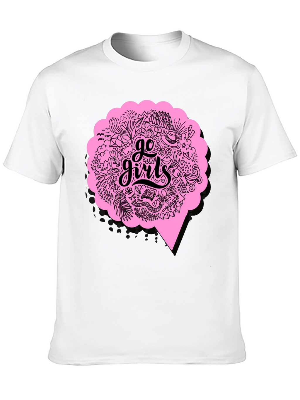 Go Girls Graphic Tee - Black Cotton T-Shirt