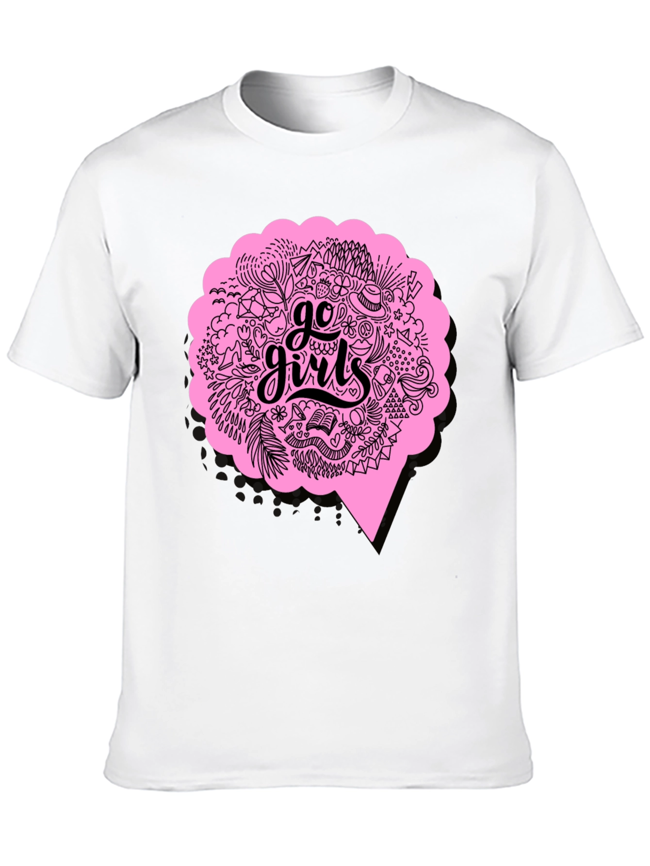 Go Girls Graphic Tee - Black Cotton T-Shirt