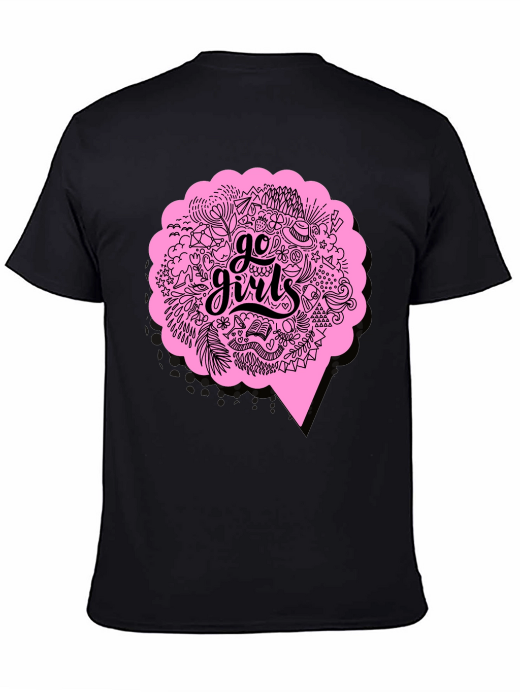 Go Girls Graphic Tee - Black Cotton T-Shirt