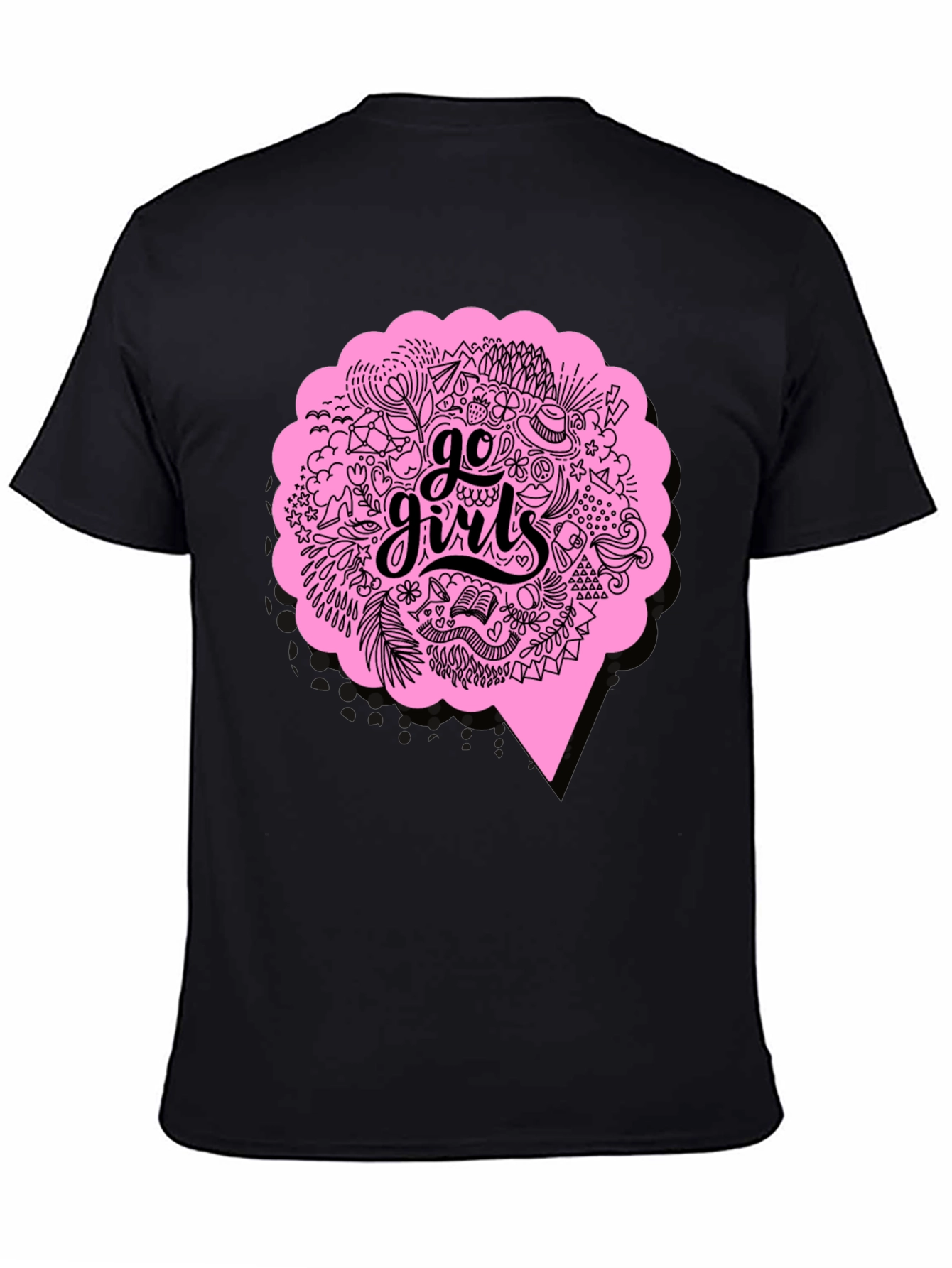 Go Girls Graphic Tee - Black Cotton T-Shirt
