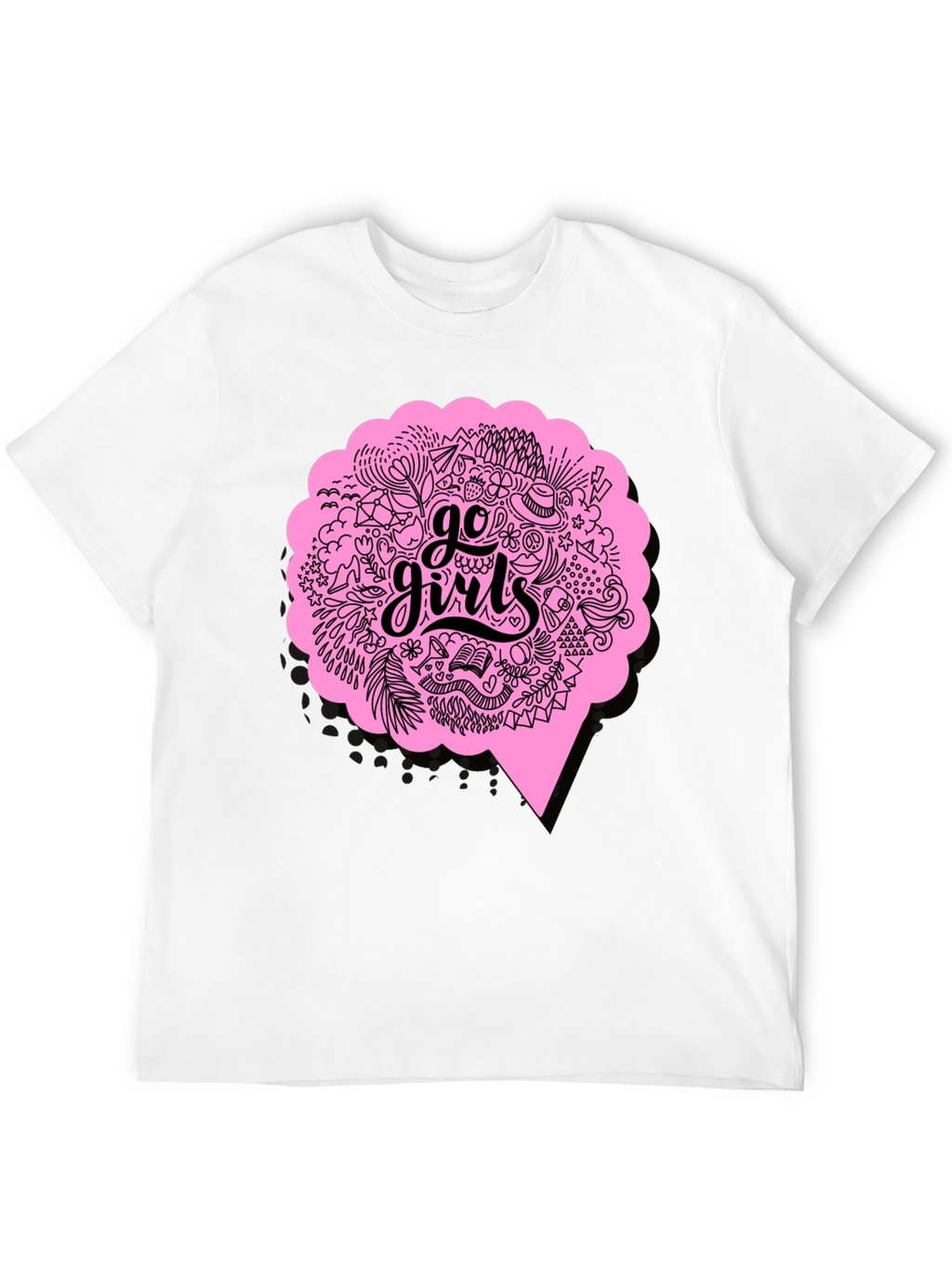 Go Girls Graphic Tee - Black Cotton T-Shirt