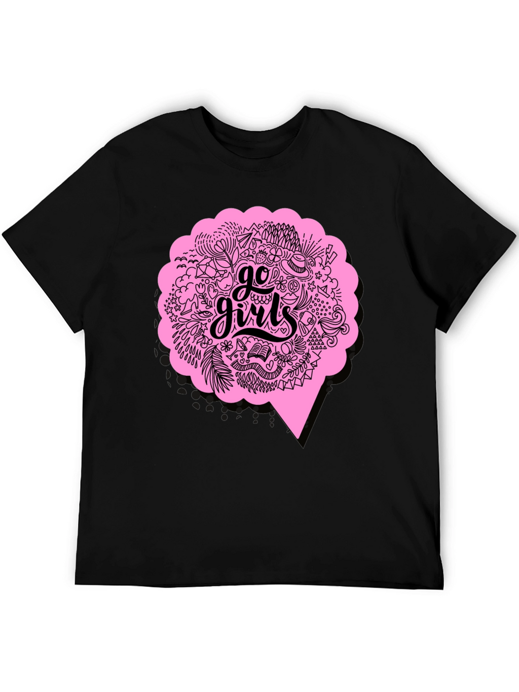 Go Girls Graphic Tee - Black Cotton T-Shirt