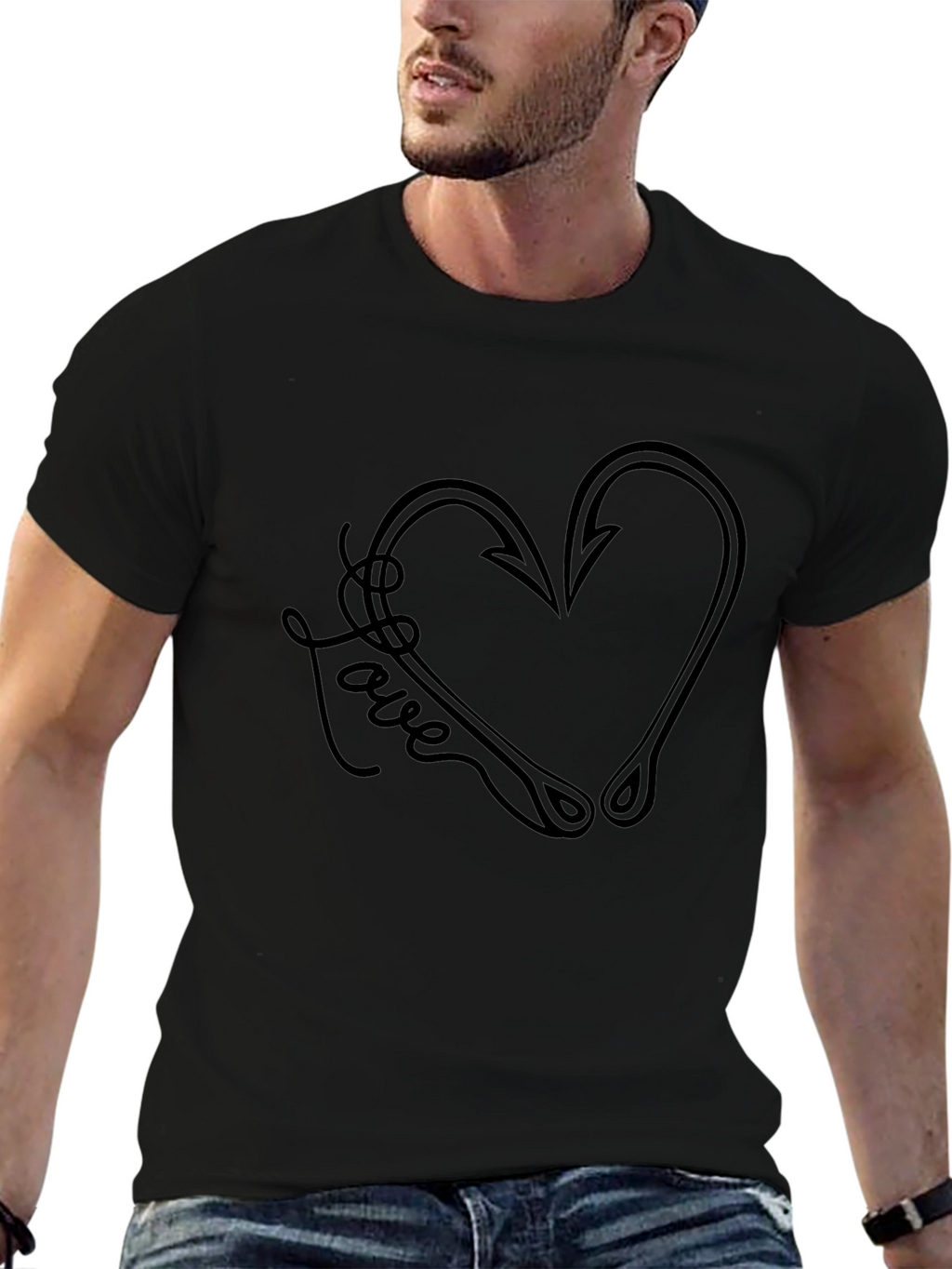 Fishing Hook Heart Love T-Shirt