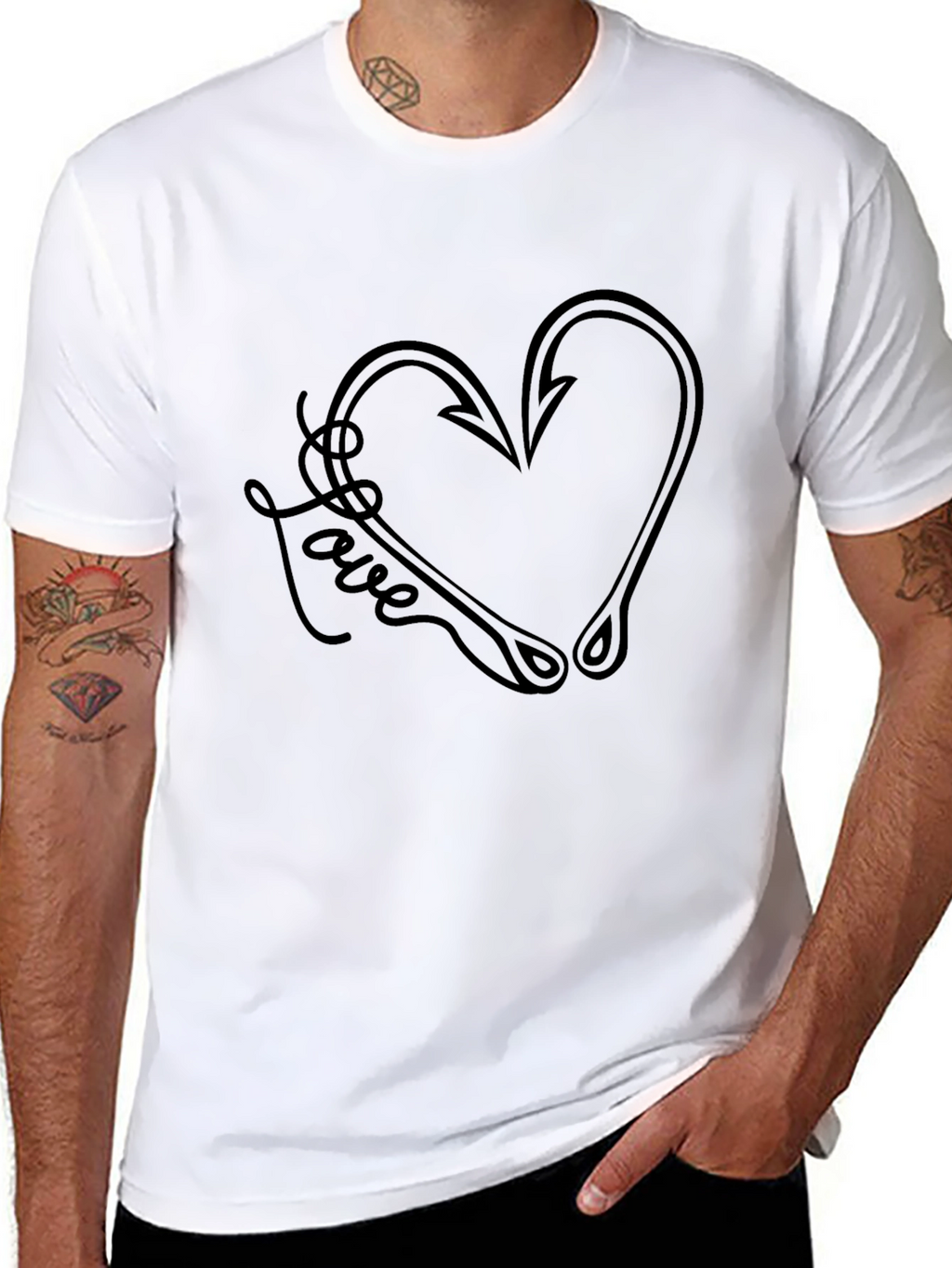 Fishing Hook Heart Love T-Shirt
