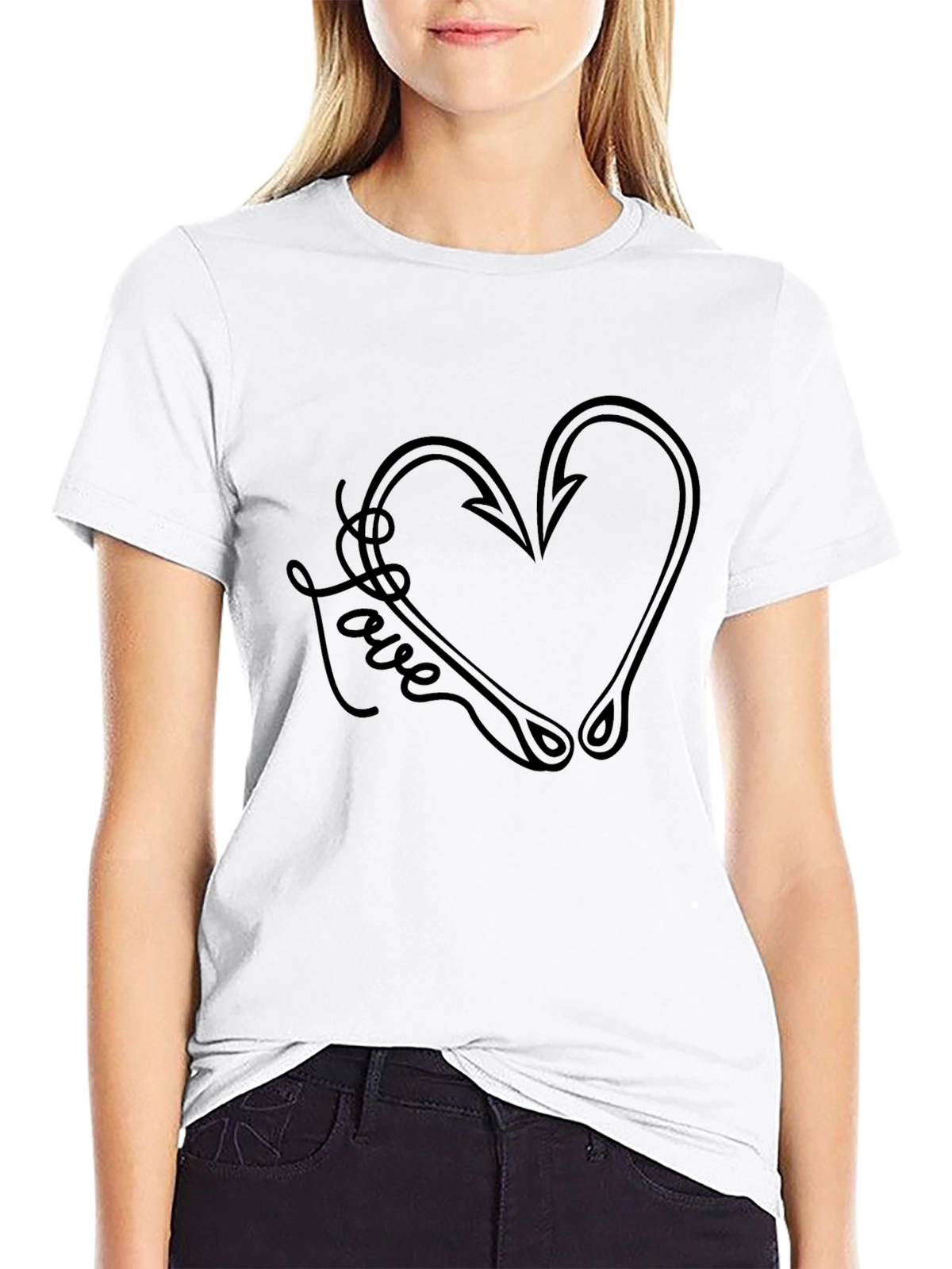 Fishing Hook Heart Love T-Shirt