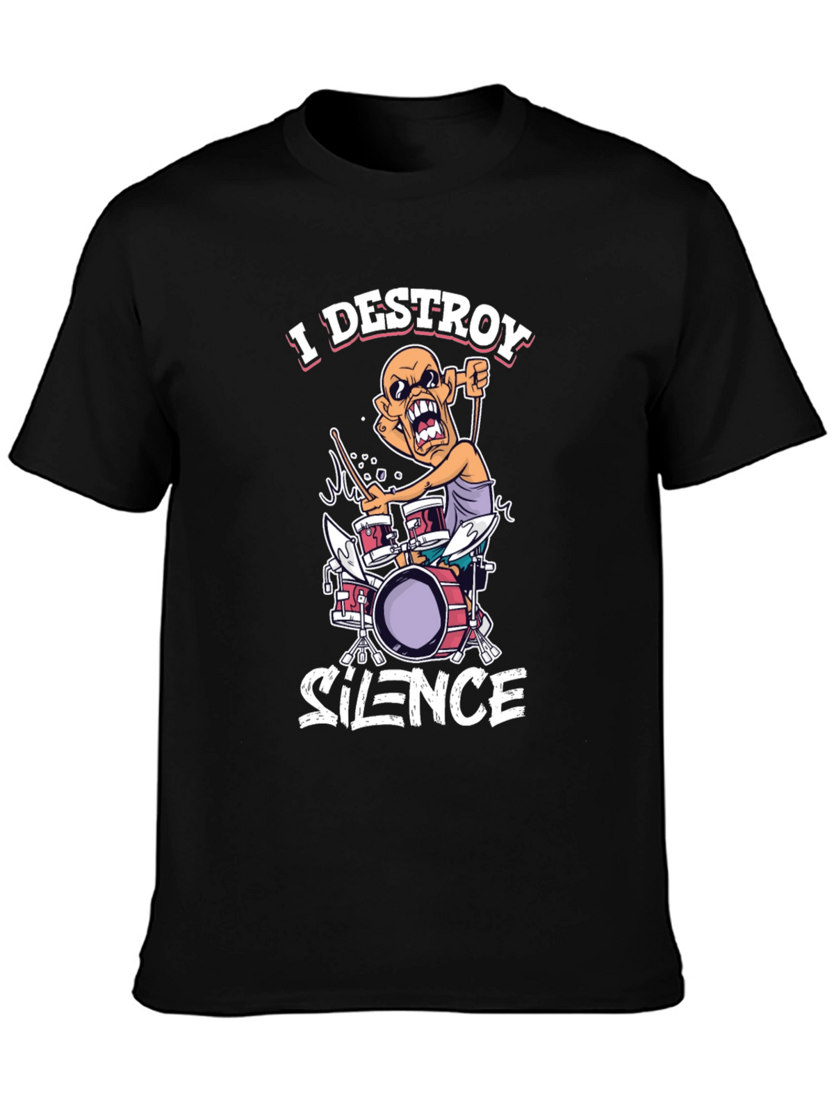 I Destroy Silence Drummer Graphic T-Shirt