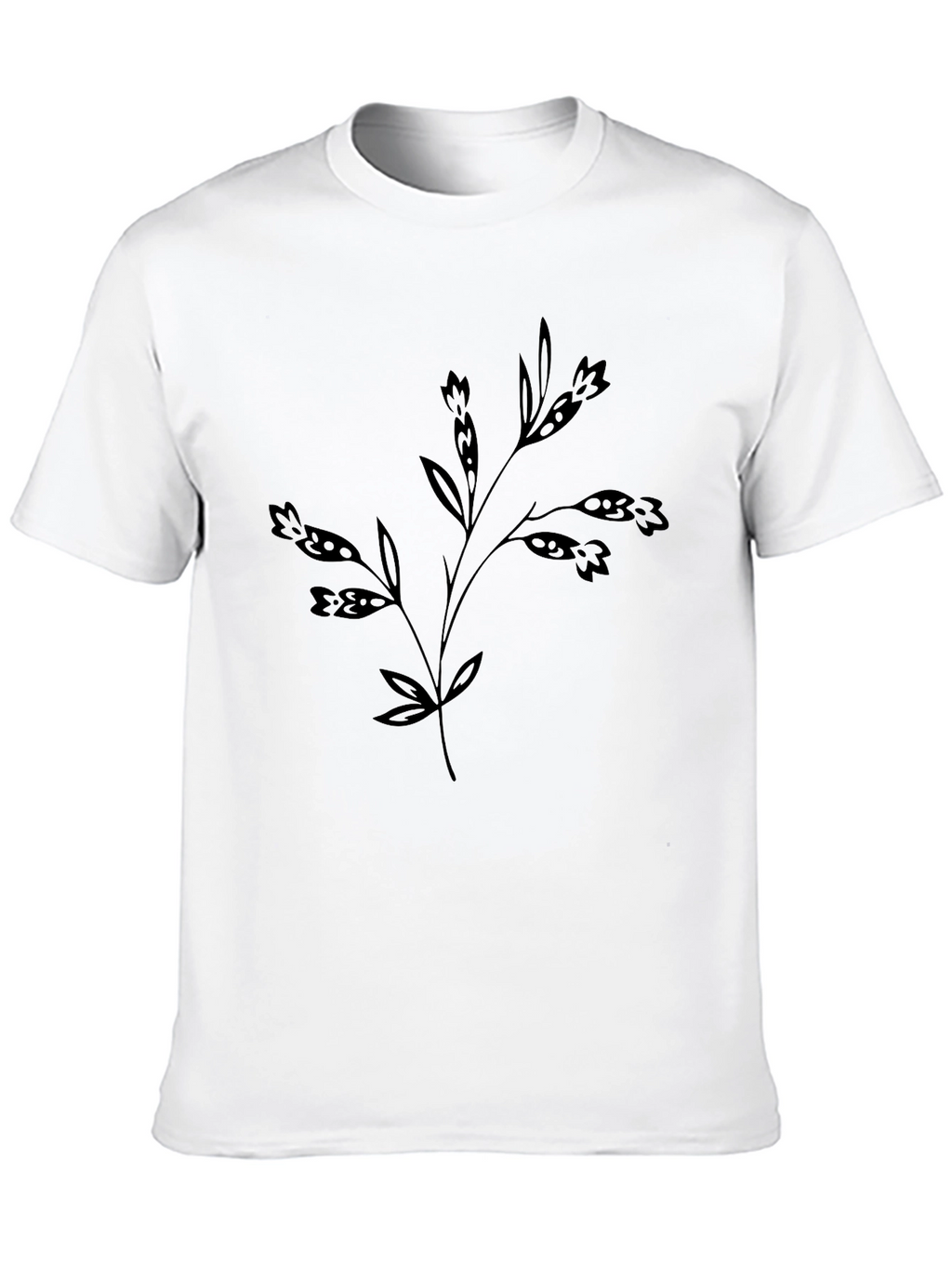 Floral Design Black T-Shirt