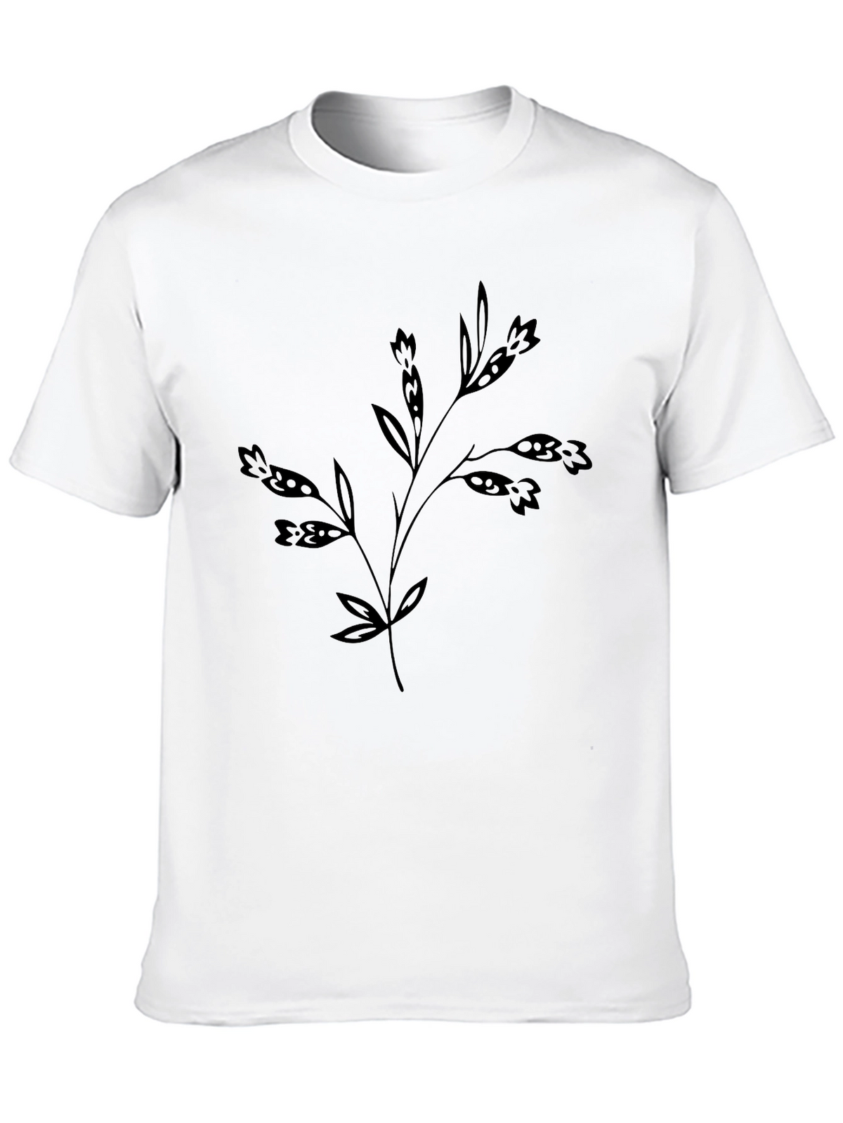 Floral Design Black T-Shirt