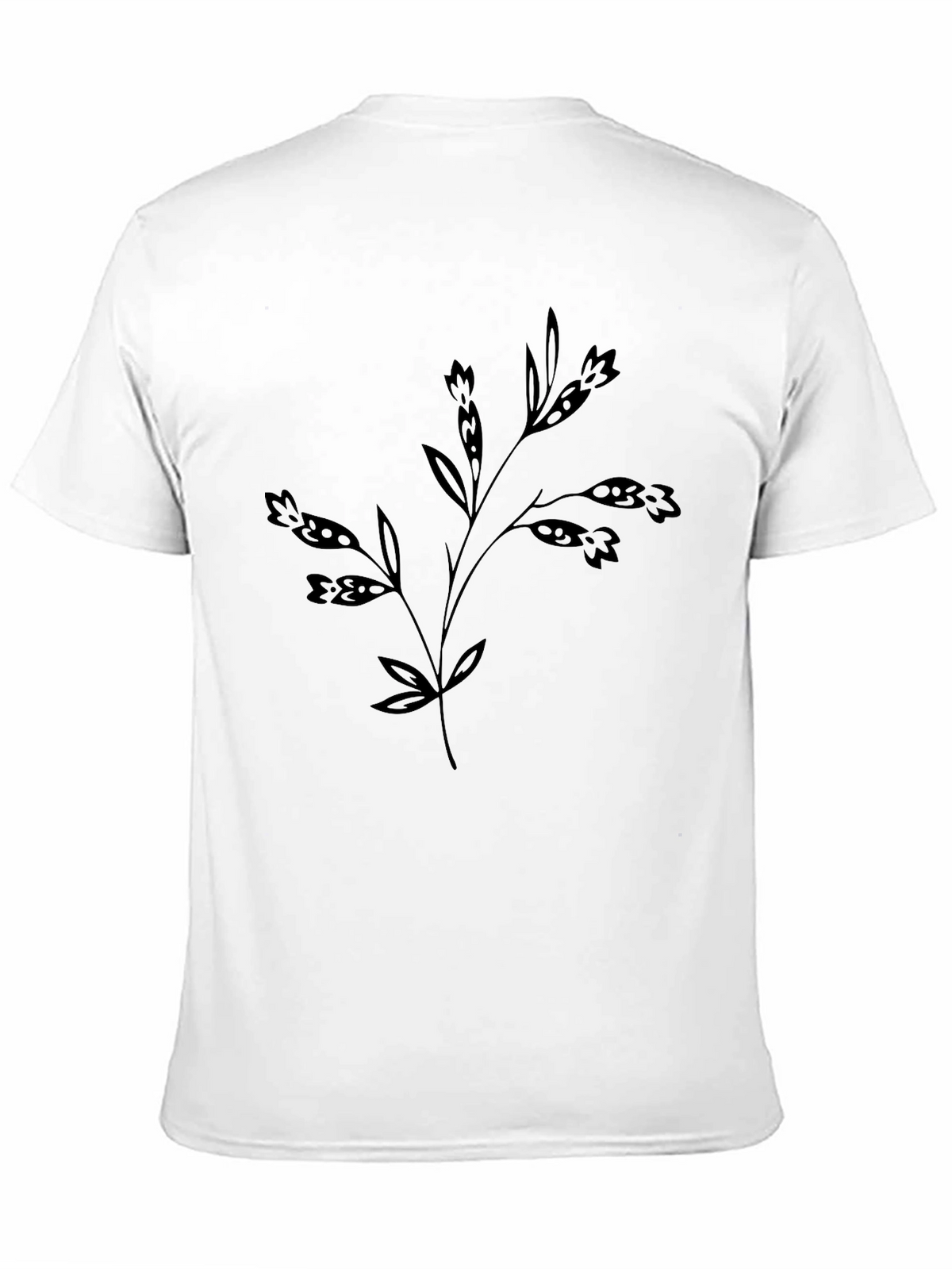 Floral Design Black T-Shirt