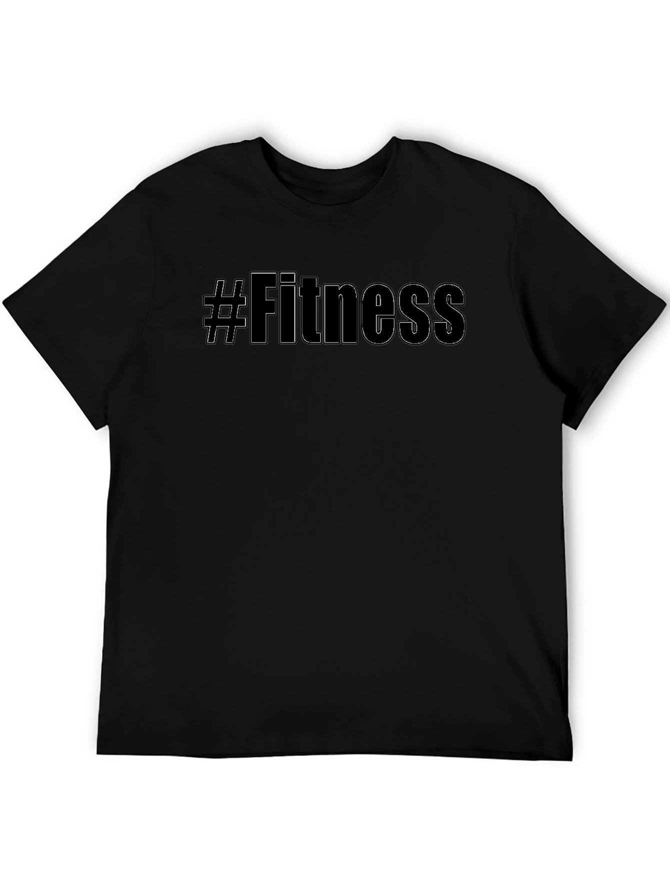 #Fitness Black Graphic Tee - Workout Motivation Shirt