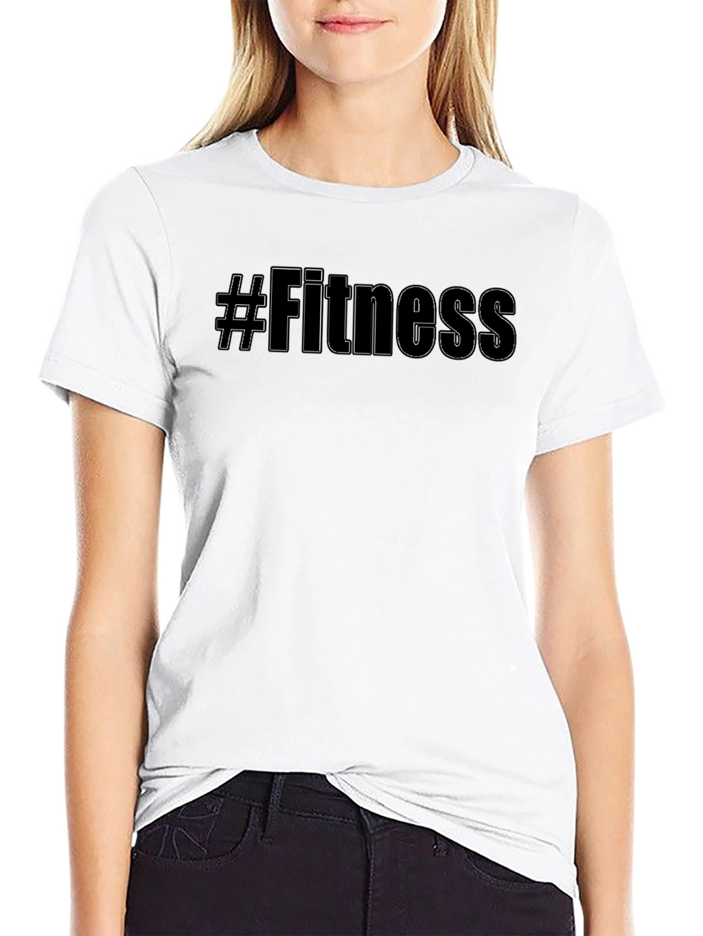#Fitness Black Graphic Tee - Workout Motivation Shirt