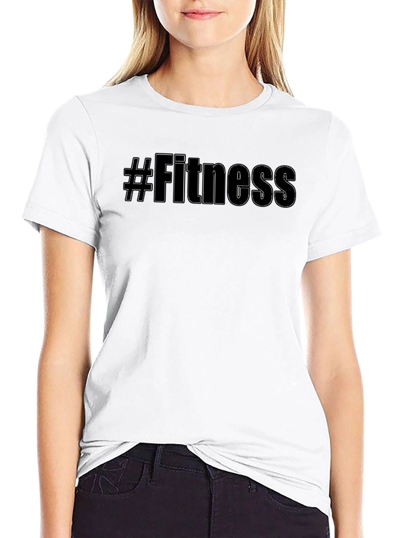 #Fitness Black Graphic Tee - Workout Motivation Shirt