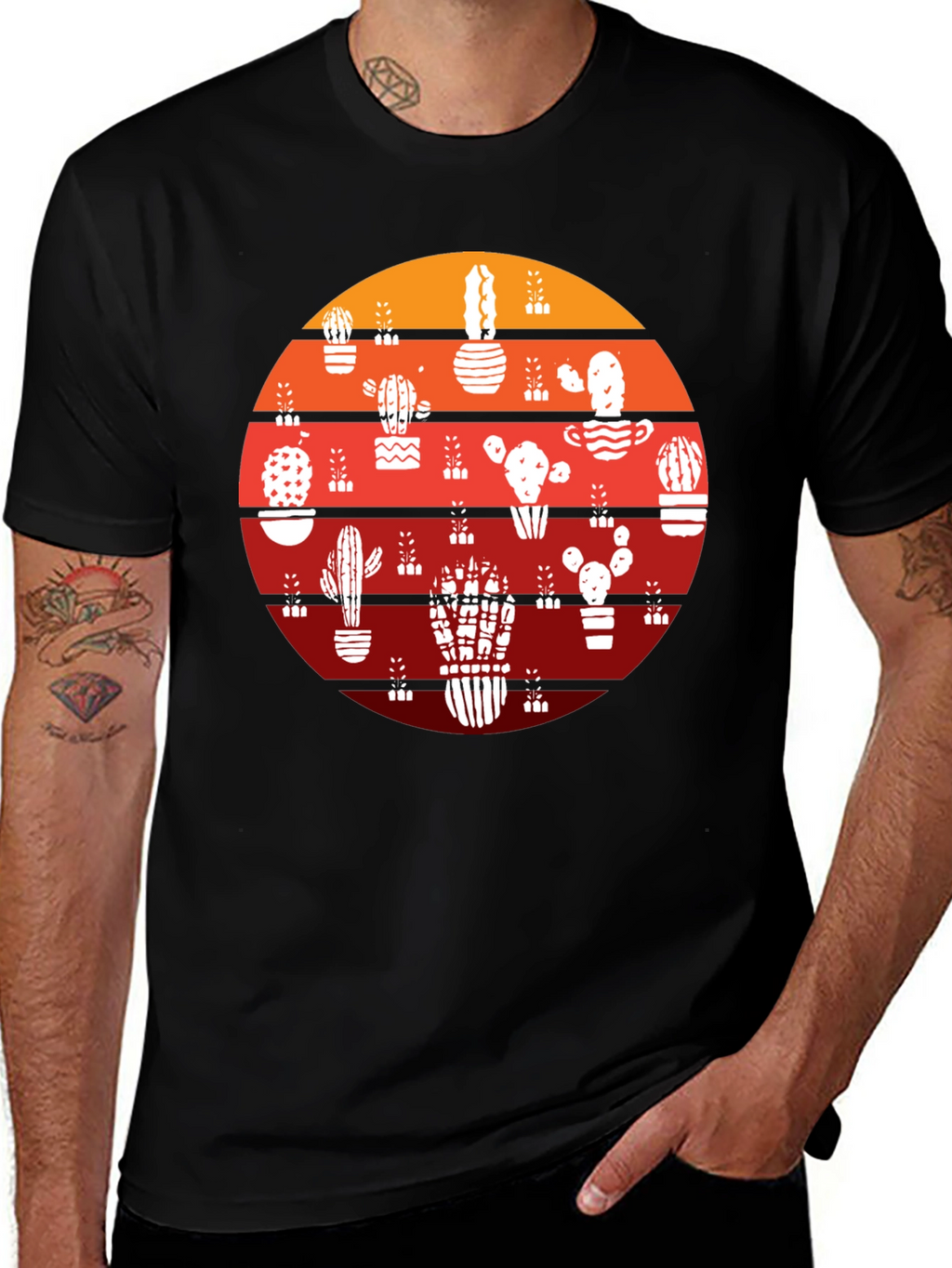 Cactus Sunset Graphic T-Shirt