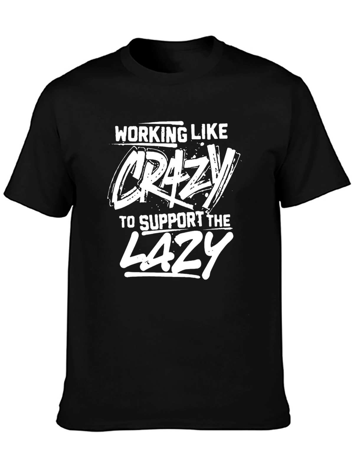 Working Like Crazy Mens Black Graphic Tee
