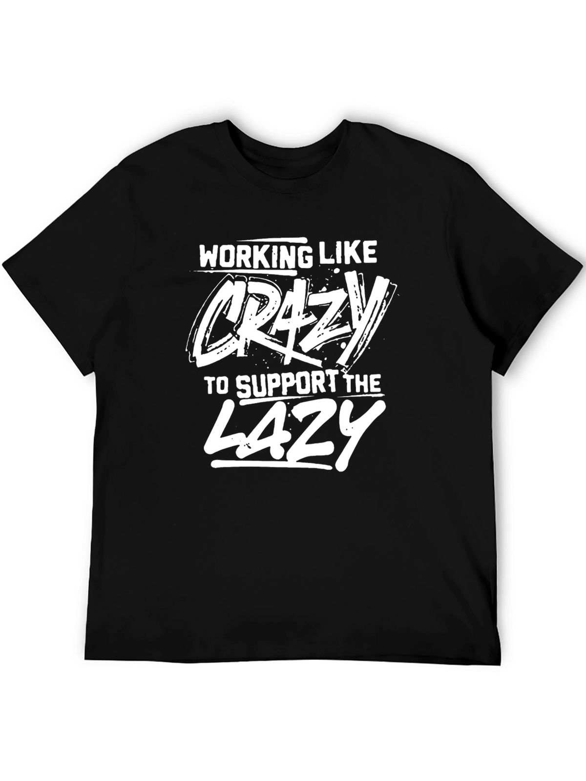 Working Like Crazy Mens Black Graphic Tee
