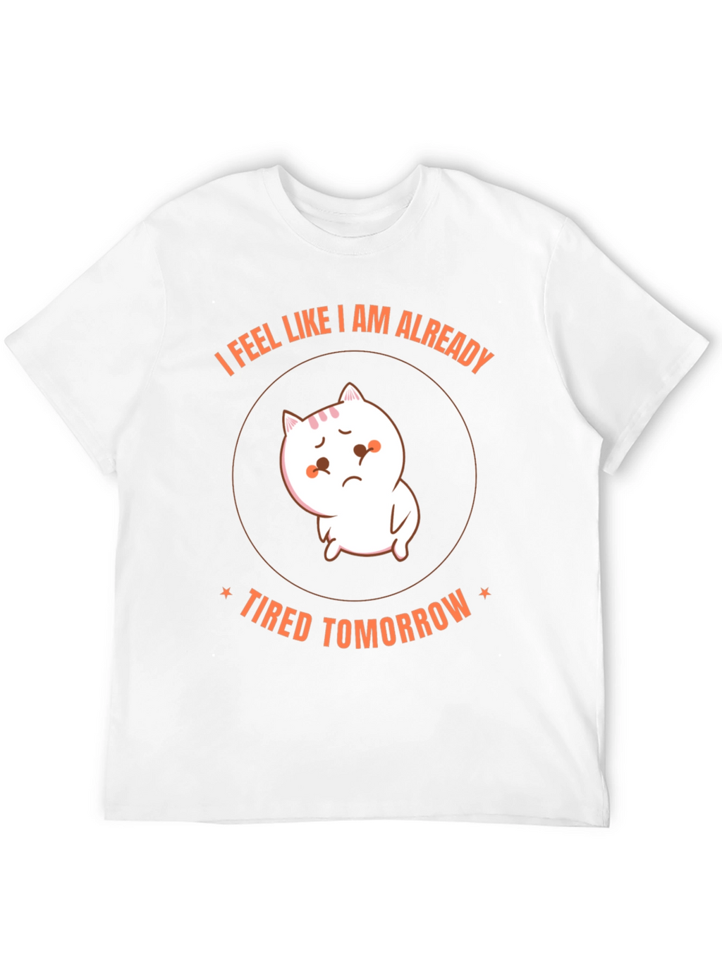 Funny Tired Cat Graphic T-Shirt