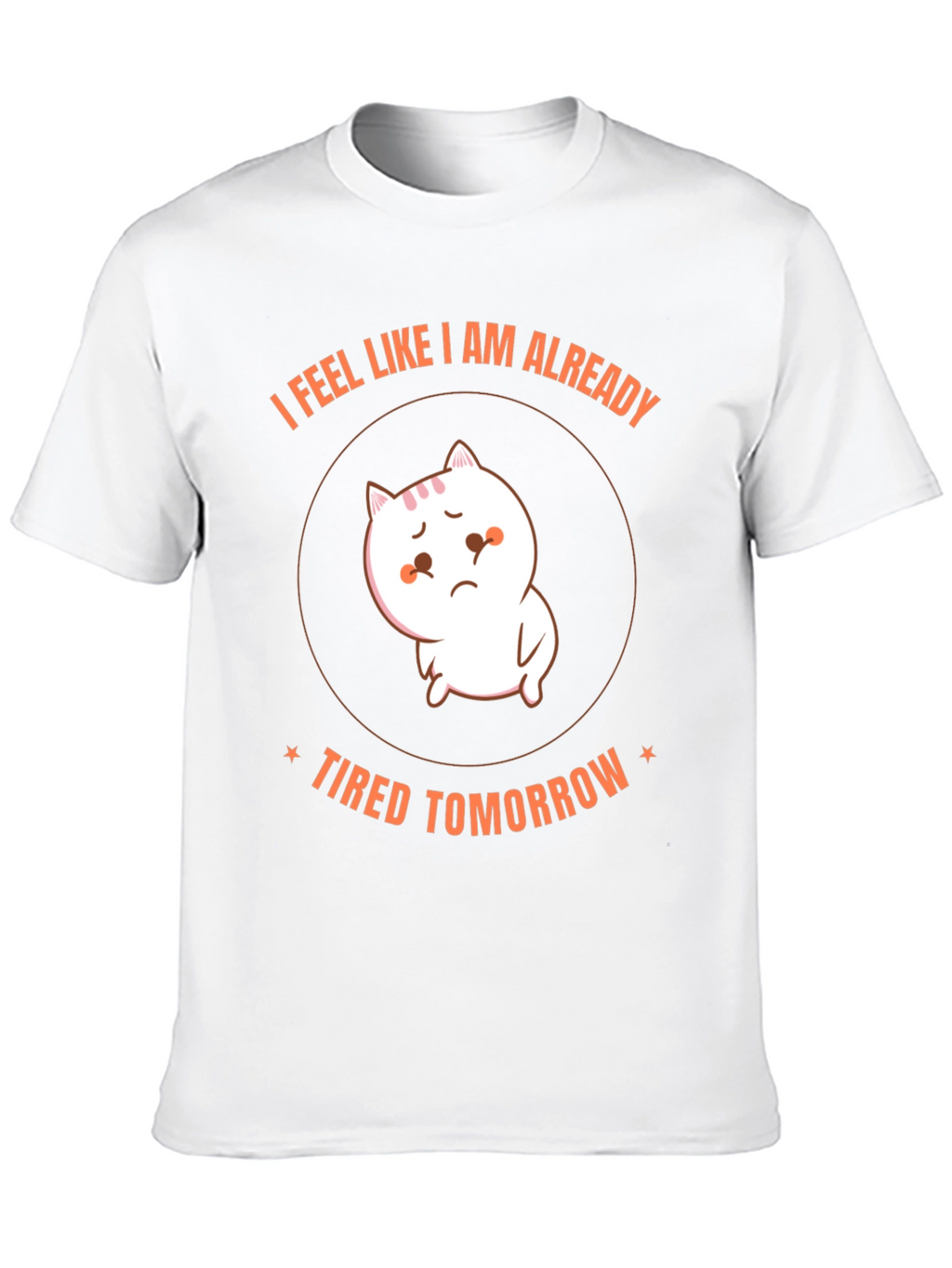 Funny Tired Cat Graphic T-Shirt