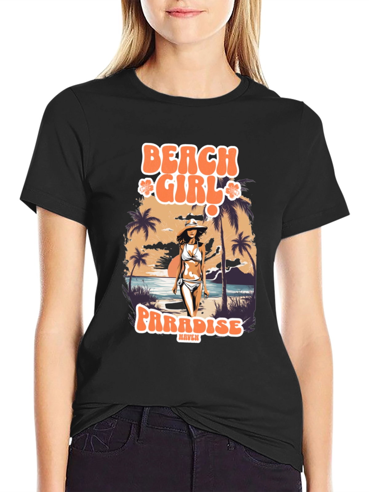 Beach Girl Paradise Graphic T-Shirt