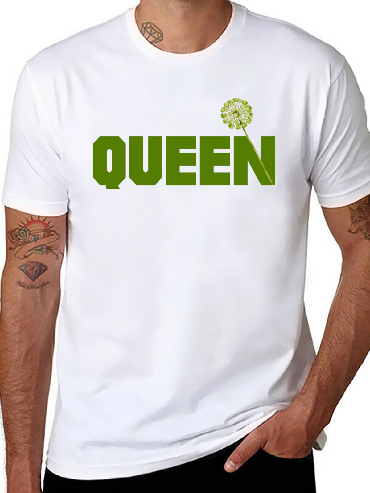 Queen T-Shirt - Black with Green Graphic