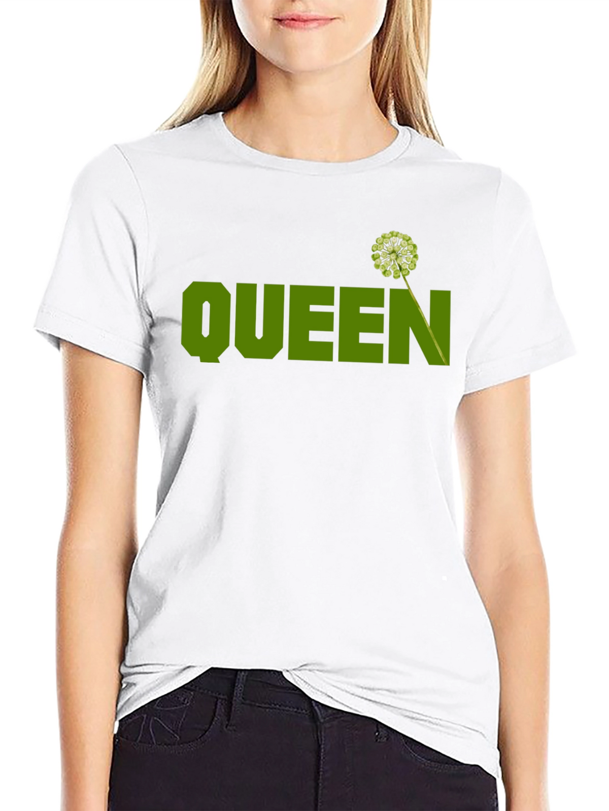 Queen T-Shirt - Black with Green Graphic