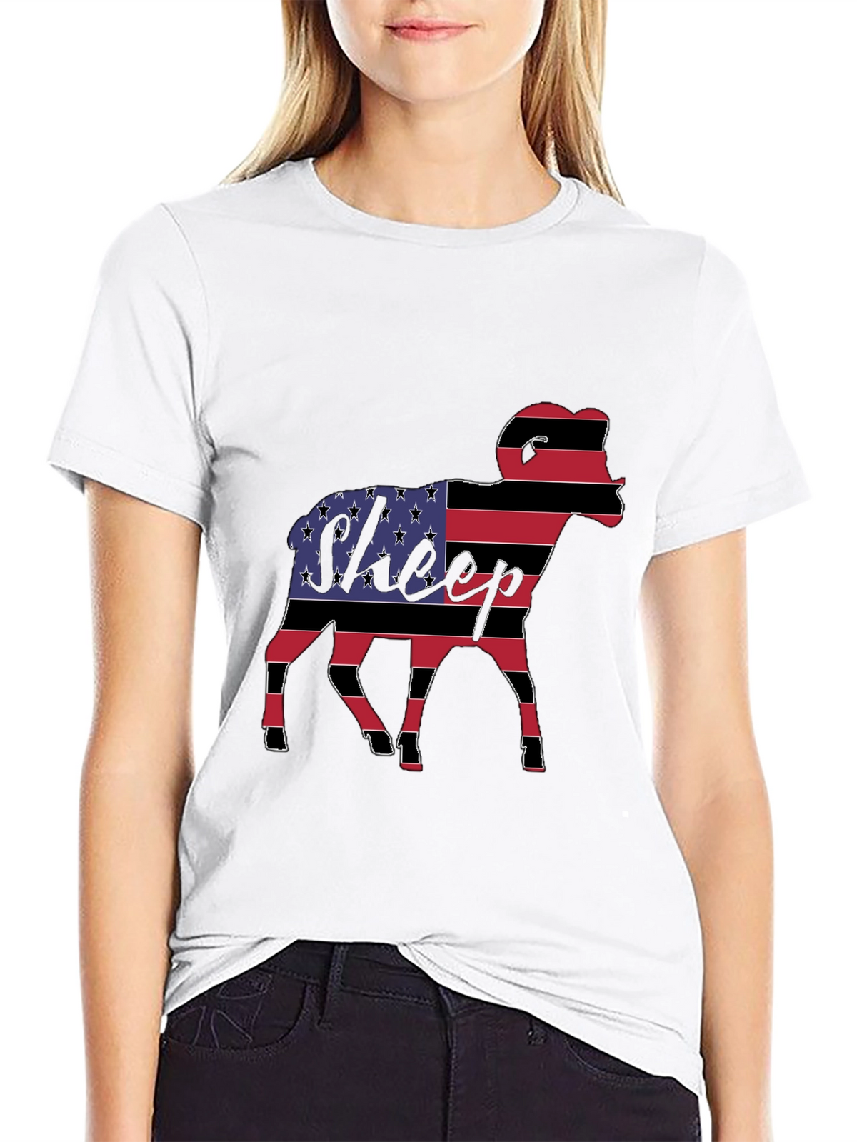 American Flag Sheep Graphic Tee