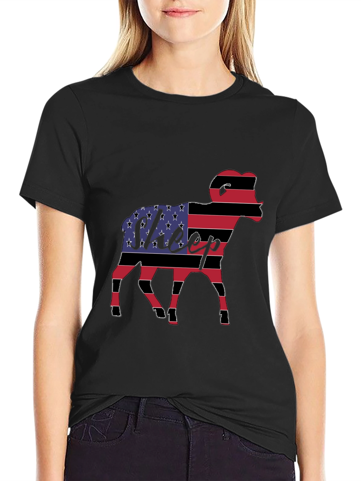 American Flag Sheep Graphic Tee