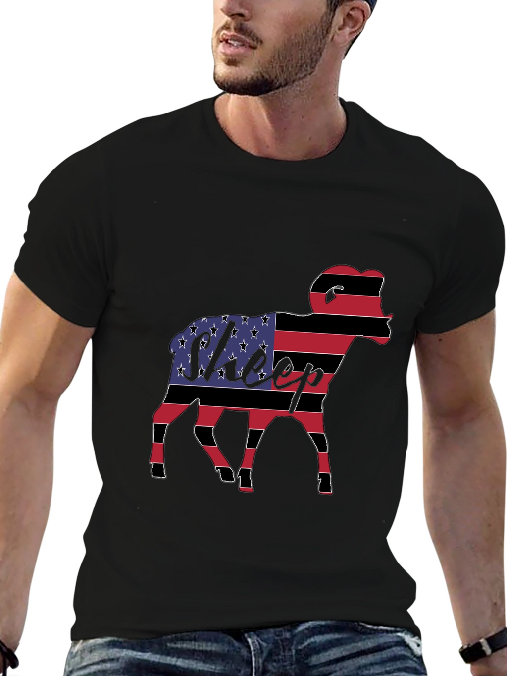 American Flag Sheep Graphic Tee