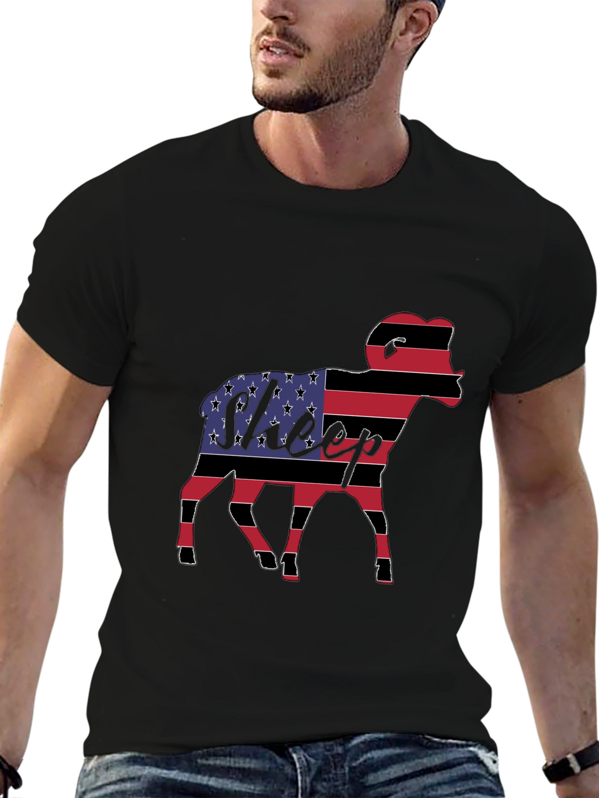 American Flag Sheep Graphic Tee