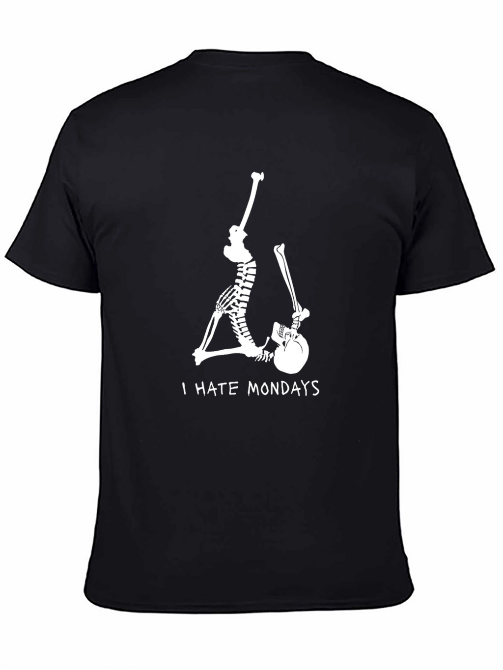 Skeleton I Hate Mondays Black Graphic Tee