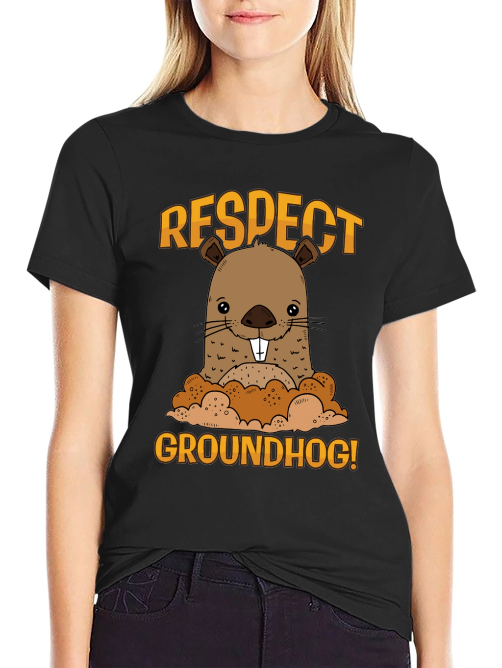 Respect Groundhog Funny Graphic T-Shirt
