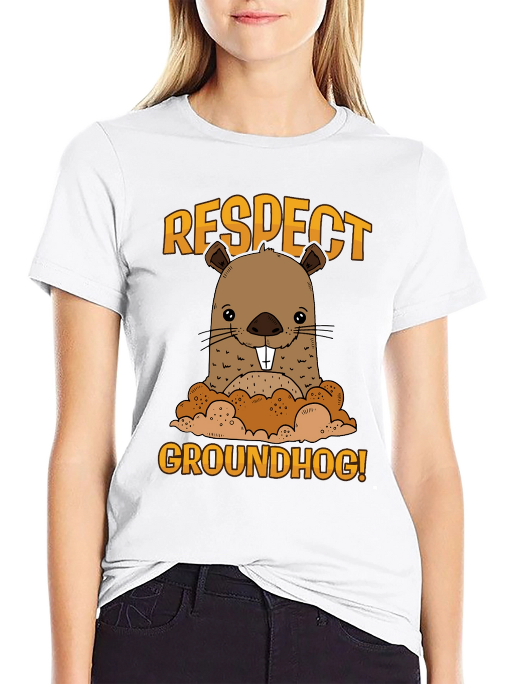 Respect Groundhog Funny Graphic T-Shirt