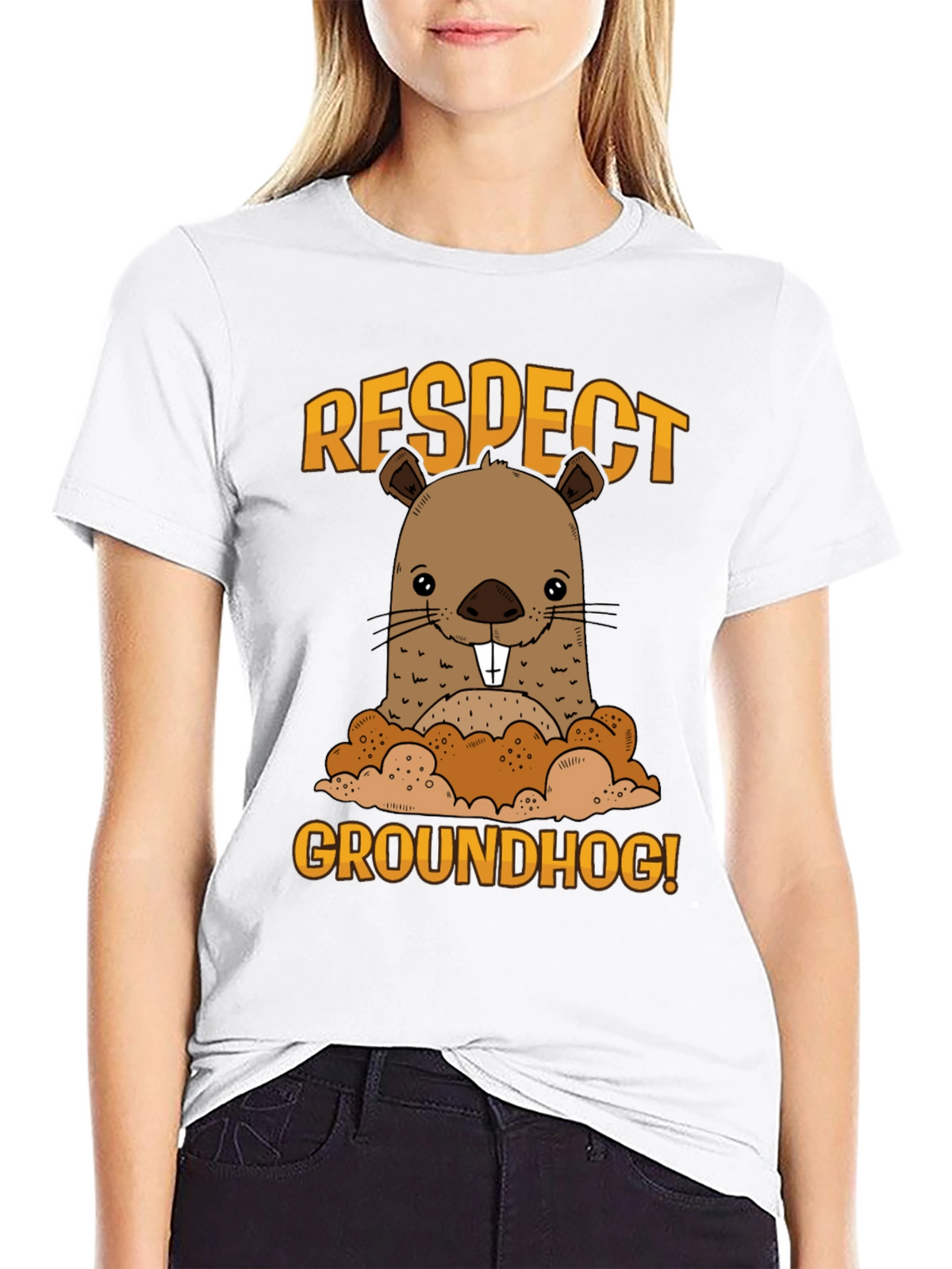 Respect Groundhog Funny Graphic T-Shirt